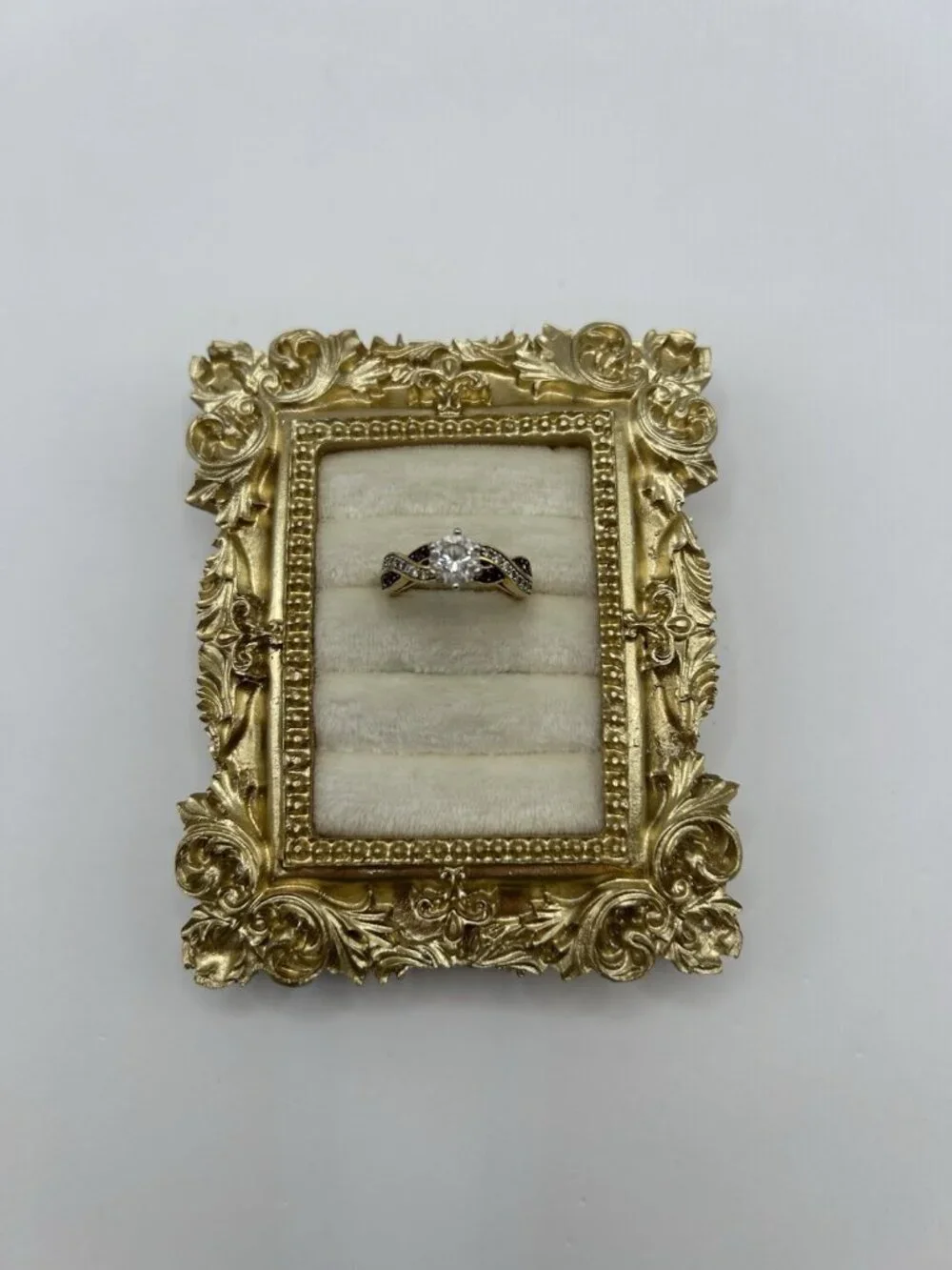 Danbury Mint Ring Purple Gold Tone Size 7 Personalize Name Anna Birthstone Gift - Picture 3 of 14